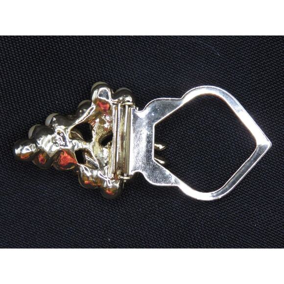 Vintage Faux Pearl Scarf Clip Grapes Bunch Gold Tone in Gift Box - Picture 3 of 6